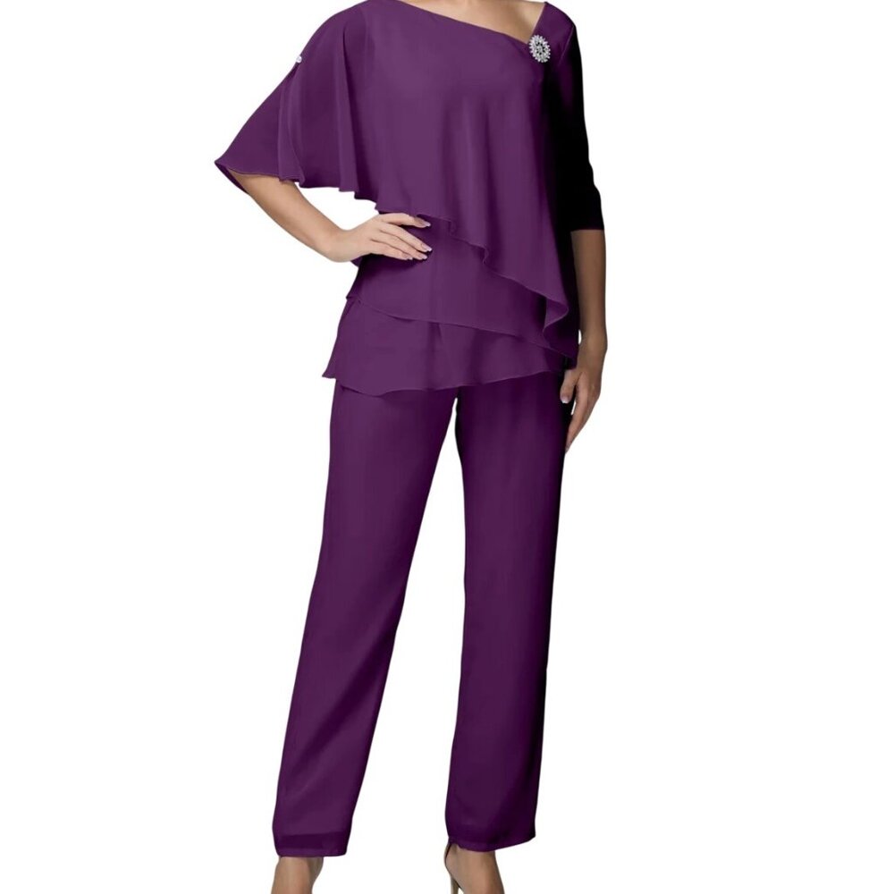 Chiffon Pant Suit Size 6 New with Tags